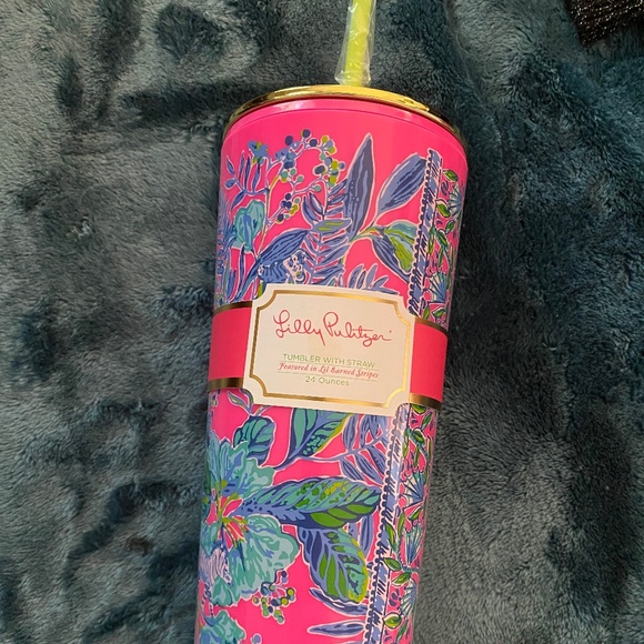 Lilly Pulitzer Other - Lilly Pulitzer tumbler cup with lid and straw